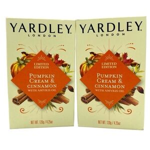 Yardley London Pumpkin Cream & Cinnamon Bar Soap Limited Edition Lot of 2 New
